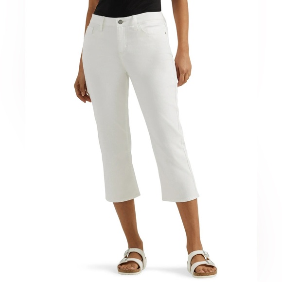Elle Women’s Size 16 White Denim Mid Rise Cropped Pants Capris Jeans - Picture 11 of 11